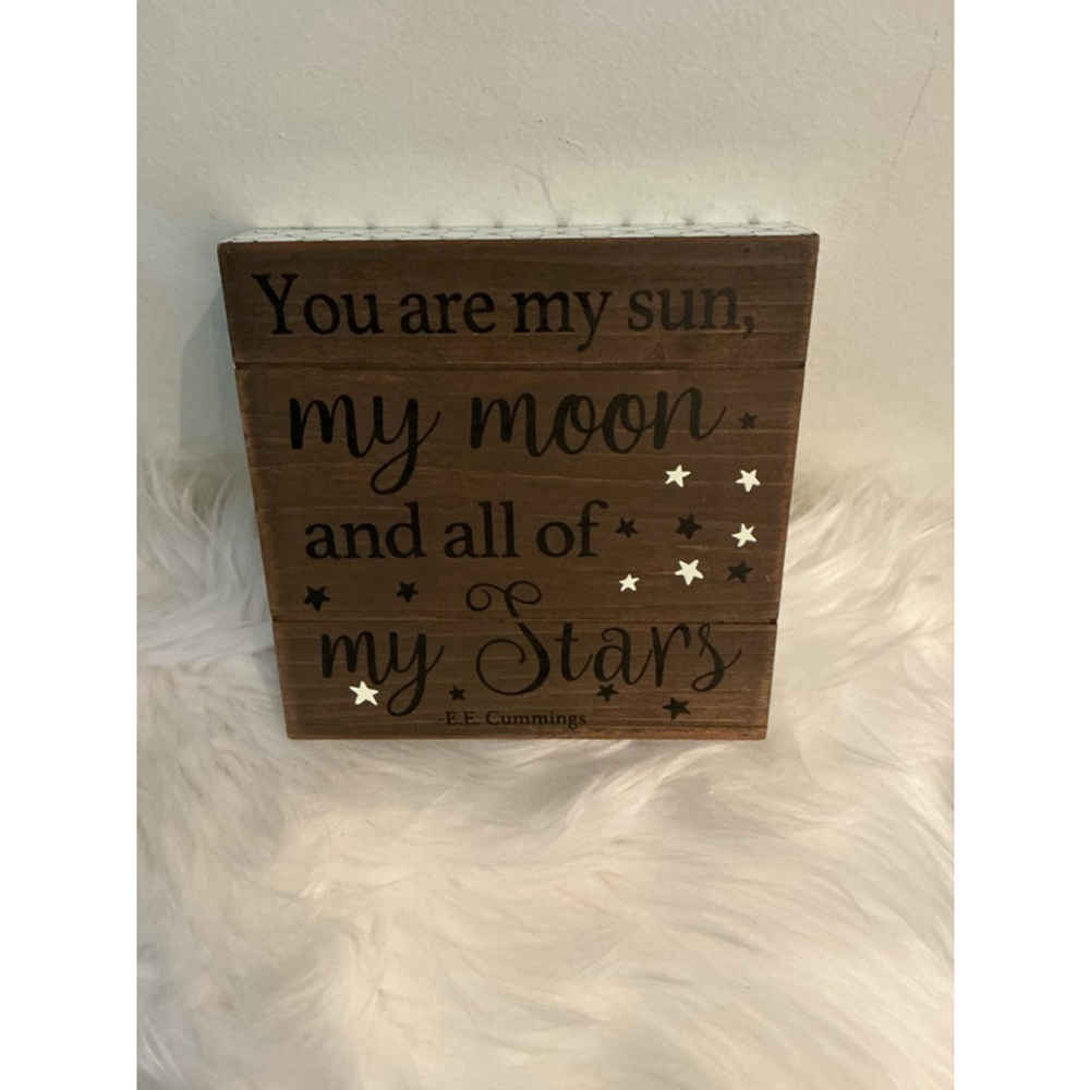 Belle Maison “You Are My Sun My Moon My Stars” Wood Wall Art Sign NWT - Picture 3 of 10